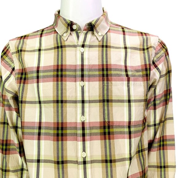 Madda Fella Mens Shirt Button Down Multicolor Plaid Cotton Long Sleeve SIze M - Picture 4 of 13